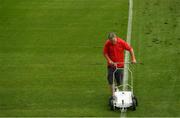 19 July 2017; Groundsman William Fahey lining the pitch ahead of the Cork County Premier Intermediate Championship match between Blarney and Valley Rovers at Páirc Ui Chaoimh in Co. Cork. Photo by Eóin Noonan/Sportsfile