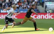 19 July 2017; John Mountney of Dundalk in action against Birger Meling of Rosenborg during the UEFA Champions League Second Qualifying Round Second Leg match between Rosenborg and Dundalk at the Lerkendal Stadion in Trondheim, Norway. Photo by Andrew Budd/Sportsfile