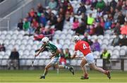 19 July 2017; Eoin O'Reilly of Valley Rovers in action against Brian Walsh of Blarney during the Cork County Premier Intermediate Championship match between Blarney and Valley Rovers at Páirc Ui Chaoimh in Co. Cork. Photo by Eóin Noonan/Sportsfile