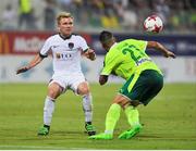 20 July 2017; Conor McCormack of Cork City in action against Florian Taulemesse of AEK Larnaca during the UEFA Europa League Second Qualifying Round Second Leg match between AEK Larnaca and Cork City at the AEK Arena in Larnaca, Cyprus. Photo by Doug Minihane/Sportsfile