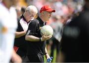 16 July 2017; Tyrone manager Mickey Harte before the Ulster GAA Football Senior Championship Final match between Tyrone and Down at St Tiernach's Park in Clones, Co. Monaghan. Photo by Oliver McVeigh/Sportsfile