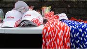 16 July 2017; A general view of Tyrone hats on sale before the Ulster GAA Football Senior Championship Final match between Tyrone and Down at St Tiernach's Park in Clones, Co. Monaghan. Photo by Oliver McVeigh/Sportsfile