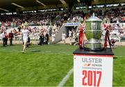 16 July 2017; The Tyrone players take the field before the Ulster GAA Football Senior Championship Final match between Tyrone and Down at St Tiernach's Park in Clones, Co. Monaghan. Photo by Oliver McVeigh/Sportsfile