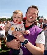 16 July 2017; Tyrone Strength and Conditioning coach Peter Donnelly with his son Oliver after the Ulster GAA Football Senior Championship Final match between Tyrone and Down at St Tiernach's Park in Clones, Co. Monaghan. Photo by Oliver McVeigh/Sportsfile