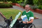21 July 2017; The Irish Wheelchair Association launched its Strategic Plan at an event in its National Headquarters in Dublin today. Joined by junior athletes, various wheelchair sporting clubs, Paralympians and other sporting organisations, IWA-Sport announced its aims to develop and promote sport, physical and recreational opportunities for people with disabilities, through a programme of quality sporting events and activities over the next three years. The all-encompassing ambition for IWA-Sport over the next three years is to enhance recreational and competitive sporting opportunities through a programme of quality events and activities. Pictured at the launch is Declan Slevin, Chairman, Irish Wheelchair Association. Photo by Ramsey Cardy/Sportsfile