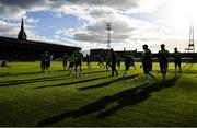 21 July 2017; Derry City players warm up ahead of the SSE Airtricity League Premier Division match between Bohemians and Derry City at Dalymount Park in Dublin. Photo by Sam Barnes/Sportsfile