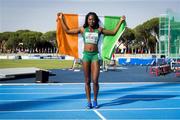 21 July 2017, Ireland's Gina Akpe-Moses, Blackrock AC, Co Louth, after winning the European U20 100m Women title in 11.71 seconds at the European Athletics U20 Championships in Grosseto, Italy. issued on behalf of Athletics Ireland by Sportsfile