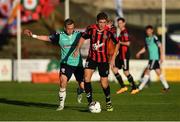 21 July 2017; Oscar Brennan of Bohemians in action against Rory Patterson of Derry City during the SSE Airtricity League Premier Division match between Bohemians and Derry City at Dalymount Park in Dublin. Photo by Sam Barnes/Sportsfile