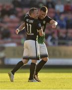 21 July 2017; Gary McCabe of Bray Wanderers celebrates scoring his side's first goal with team-mate Aaron Greene, right, during the SSE Airtricity League Premier Division match between St Patrick's Athletic and Bray Wanderers at Richmond Park in Dublin. Photo by Piaras Ó Mídheach/Sportsfile