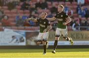21 July 2017; Gary McCabe of Bray Wanderers celebrates scoring his side's first goal with team-mate Kevin Lynch, right, during the SSE Airtricity League Premier Division match between St Patrick's Athletic and Bray Wanderers at Richmond Park in Dublin. Photo by Piaras Ó Mídheach/Sportsfile