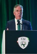 21 July 2017; FAI Chief Executive John Delaney speaking at the FAI Communications Awards & Delegates Dinner at Hotel Kilkenny in Kilkenny. Photo by Seb Daly/Sportsfile