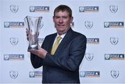 21 July 2017; Sean O'Keeffe from Asdee Rovers, Tralee, Co. Kerry, with his John Sherlock award for services to football at the FAI Communications Awards & Delegates Dinner at Hotel Kilkenny in Kilkenny. Photo by Matt Browne/Sportsfile