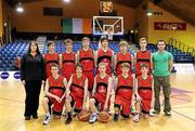 22 March 2012; The Abbey Grammar, Newry, team. U16C Boys - All-Ireland Schools League Finals 2012, Abbey Grammar, Newry v High School Clonmel, Tipperary, National Basketball Arena, Tallaght, Dublin. Picture credit: Matt Browne / SPORTSFILE