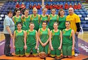 22 March 2012; The Clonaslee Vocational School squad. U19C Girls - All-Ireland Schools League Finals 2012, Clonaslee Vocational School, Laois v Presentation Secondary School, Milltown, Kerry, National Basketball Arena, Tallaght, Dublin. Picture credit: Barry Cregg / SPORTSFILE