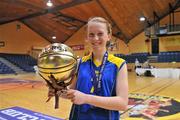 22 March 2012; Kate Lanaghan, Christ the King, with her MVP award after the game. U16B Girls - All-Ireland Schools League Finals 2012, Mercy Coolock, Dublin v Christ the King, Cork, National Basketball Arena, Tallaght, Dublin. Picture credit: Barry Cregg / SPORTSFILE