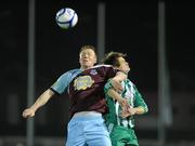 23 March 2012; Peter Hynes, Drogheda United, in action against Dane Massey, Bray Wanderers. Airtricity League Premier Division, Bray Wanderers v Drogheda United, Carlisle Grounds, Bray, Co. Wicklow. Picture credit: Matt Browne / SPORTSFILE