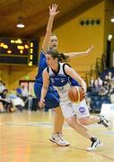 23 March 2012; Niamh Dwyer, Team Montenotte Hotel Cork, in action against Miriam Liston, University of Limerick. Nivea For Men’s SuperLeague Final 2012, University of Limerick Basketball Club v Team Montenotte Hotel Cork, National Basketball Arena, Tallaght, Dublin. Picture credit: Brendan Moran / SPORTSFILE