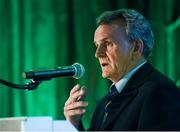 21 July 2017; Willie Walsh of Carrigaline United, Co. Cork, speaking after his club received the FAI Club of the Year award, at the FAI Communications Awards & Delegates Dinner at Hotel Kilkenny in Kilkenny. Photo by Seb Daly/Sportsfile