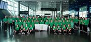 22 July 2017: A team of 40 young athletes will travel to Gyor, Hungary to compete at the 2017 European Youth Olympic Festival (EYOF) from July 24th to 30th. The multi-sport event will see Irish athletes (aged 14-16) compete against the best youth athletes in Europe. The six sports represented by Ireland are Athletics, Cycling, Swimming, Judo, Tennis and Gymnastics. Pictured are the Ireland team with coaches in Dublin airport ahead of their departure for the European Youth Olympic Festival in Hungary. Photo by Eóin Noonan/Sportsfile