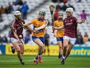 22 July 2017; Darren Morrissey, left, and Caimin Killeen of Galway in action against Riain Considine of Clare during the Electric Ireland GAA Hurling All-Ireland Minor Championship Quarter-Final between Clare and Galway at Páirc Uí Chaoimh in  Cork. Photo by Ray McManus/Sportsfile