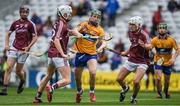 22 July 2017; Riain Considine of Clare in action against Darren Morrissey, left, and Caimin Killeen of Galway during the Electric Ireland GAA Hurling All-Ireland Minor Championship Quarter-Final between Clare and Galway at Páirc Uí Chaoimh in  Cork. Photo by Ray McManus/Sportsfile