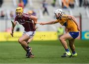 22 July 2017; Seán Bleahane of Galway in action against Ross Hayes of Clare during the Electric Ireland GAA Hurling All-Ireland Minor Championship Quarter-Final between Clare and Galway at Páirc Uí Chaoimh in  Cork. Photo by Ray McManus/Sportsfile