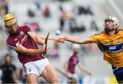 22 July 2017; Seán Bleahane of Galway in action against Ross Hayes of Clare during the Electric Ireland GAA Hurling All-Ireland Minor Championship Quarter-Final between Clare and Galway at Páirc Uí Chaoimh in  Cork. Photo by Ray McManus/Sportsfile