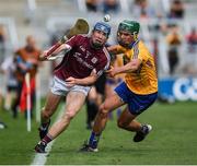 22 July 2017; Donal Mannion of Galway in action against Cian McInerney of Clare during the Electric Ireland GAA Hurling All-Ireland Minor Championship Quarter-Final between Clare and Galway at Páirc Uí Chaoimh in  Cork. Photo by Ray McManus/Sportsfile