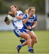 22 July 2017; Rachel Doonan of Laois in action against Emma Lawlor, of Cavan during the TG4 Senior All Ireland Championship Preliminary match between Cavan and Laois in Ashbourne, Co. Meath. Photo by Barry Cregg/Sportsfile