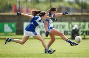 22 July 2017; Erone Fitzpatrick of Laois in action against Sheila Reilly of Cavan during the TG4 Senior All Ireland Championship Preliminary match between Cavan and Laois in Ashbourne, Co. Meath. Photo by Barry Cregg/Sportsfile