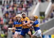 22 July 2017; Conor McGrath of Clare in action against Donagh Maher of Tipperary during the GAA Hurling All-Ireland Senior Championship Quarter-Final match between Clare and Tipperary at Páirc Uí Chaoimh in Cork. Photo by Stephen McCarthy/Sportsfile