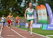 22 July 2017; Kevin Dooney of Raheny Shamrock AC, Co Dublin, celebrates after winning the Men's 10000m during the Irish Life Health National Senior Track & Field Championships – Day 1 at Morton Stadium in Santry, Co. Dublin. Photo by Sam Barnes/Sportsfile