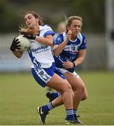 22 July 2017; Rachel Doonan of Laois in action against Emma Lawlor, of Cavan during the TG4 Senior All Ireland Championship Preliminary match between Cavan and Laois in Ashbourne, Co. Meath.  Photo by Barry Cregg/Sportsfile