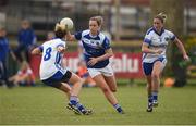22 July 2017; Claragh O'Reilly of Cavan in action against Aileen O'Loughlin, left, and Jenny McEvoy of Laois during the TG4 Senior All Ireland Championship Preliminary match between Cavan and Laois in Ashbourne, Co. Meath.  Photo by Barry Cregg/Sportsfile
