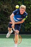 22 July 2017; James Storrie of the UK in action against Tom Farkhursan of the UK during the Dún Laoghaire Rathdown Men's International Tennis Championships Final at Carrickmines Tennis Club in Dublin. Photo by Barry Cronin/Sportsfile