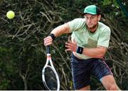 22 July 2017; Tom Farkhursan of the UK in action against Ryan James Storrie of the UK during the Dún Laoghaire Rathdown Men's International Tennis Championships Final at Carrickmines Tennis Club in Dublin. Photo by Barry Cronin/Sportsfile