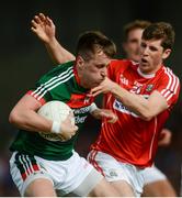 22 July 2017; Cillian O'Connor of Mayo in action against Kevin Crowley of Cork during the GAA Football All-Ireland Senior Championship Round 4A match between Cork and Mayo at Gaelic Grounds in Co. Limerick. Photo by Piaras Ó Mídheach/Sportsfile