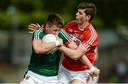 22 July 2017; Cillian O'Connor of Mayo in action against Kevin Crowley of Cork during the GAA Football All-Ireland Senior Championship Round 4A match between Cork and Mayo at Gaelic Grounds in Co. Limerick. Photo by Piaras Ó Mídheach/Sportsfile