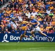 22 July 2017; Patrick O'Connor of Clare in action against Seamus Callanan of Tipperary during the GAA Hurling All-Ireland Senior Championship Quarter-Final match between Clare and Tipperary at Páirc Uí Chaoimh in Cork. Photo by Cody Glenn/Sportsfile