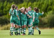 22 July 2017; Evelyn Daly of Cork City WFC, centre, celebrates with teammates after scoring her side's second goal of the game during the Continental Tyres Women’s National League match between Cork City WFC and Galway WFC at Bishopstown Stadium in Co. Cork. Photo by Seb Daly/Sportsfile