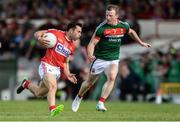 22 July 2017; Stephen Cronin of Cork in action against Colm Boyle of Mayo during the GAA Football All-Ireland Senior Championship Round 4A match between Cork and Mayo at Gaelic Grounds in Co. Limerick. Photo by Piaras Ó Mídheach/Sportsfile