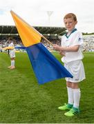 22 July 2017; Bord Gáis Energy flagbearer ahead of the GAA Hurling All-Ireland Senior Championship Quarter-Final match between Clare and Tipperary at Páirc Uí Chaoimh in Co. Cork. Photo by Cody Glenn/Sportsfile