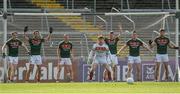 22 July 2017; Mayo goalkeeper David Clarke and his defenders await a free to be taken by Colm O’Neill of Cork during the GAA Football All-Ireland Senior Championship Round 4A match between Cork and Mayo at Gaelic Grounds in Co. Limerick. Photo by Piaras Ó Mídheach/Sportsfile