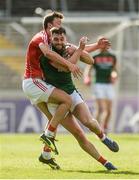 22 July 2017; Aidan O'Shea of Mayo in action against Mark Collins of Cork during the GAA Football All-Ireland Senior Championship Round 4A match between Cork and Mayo at Gaelic Grounds in Co. Limerick. Photo by Piaras Ó Mídheach/Sportsfile