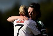 22 July 2017; Cork City WFC captain Ciara McNamara, right, and Lisa Casserly of Galway WFC following the Continental Tyres Women’s National League match between Cork City WFC and Galway WFC at Bishopstown Stadium in Co. Cork. Photo by Seb Daly/Sportsfile