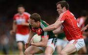 22 July 2017; Andy Moran of Mayo in action against James Loughrey of Cork during the GAA Football All-Ireland Senior Championship Round 4A match between Cork and Mayo at Gaelic Grounds in Co. Limerick. Photo by Piaras Ó Mídheach/Sportsfile