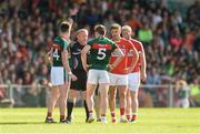 22 July 2017; Referee Ciarán Branagan shows the black card to Lee Keegan of Mayo during the GAA Football All-Ireland Senior Championship Round 4A match between Cork and Mayo at Gaelic Grounds in Co. Limerick. Photo by Piaras Ó Mídheach/Sportsfile