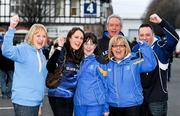 23 March 2012; Leinster supporter Clodagh Lawlor, from Carlow, who made her confirmation the day of the game with her family, from left, Mary Lawlor, Fiona Lawlor, Peter Lawlor, Andrea McDowell and Donald Lawlor, at the game. Celtic League, Leinster v Ospreys, RDS, Ballsbridge, Dublin. Picture credit: Pat Murphy / SPORTSFILE