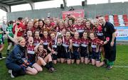 24 March 2012; The, Loreto, Squad celebrate with the cup. Tesco All-Ireland Post Primary Schools Senior A Final, Loreto, Omagh v Colaiste Ide agus Iosef, Limerick, Kinnegad, Co. Westmeath. Picture credit: Matt Browne / SPORTSFILE