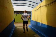 25 March 2012; Monaghan's Kieran Hughes follows his team mates down the tunnel at Pearse Park, the 'neutral venue' for the game. Allianz Football League, Division 2, Round 6, Monaghan v Galway, Pearse Park, Longford. Picture credit: Ray McManus / SPORTSFILE